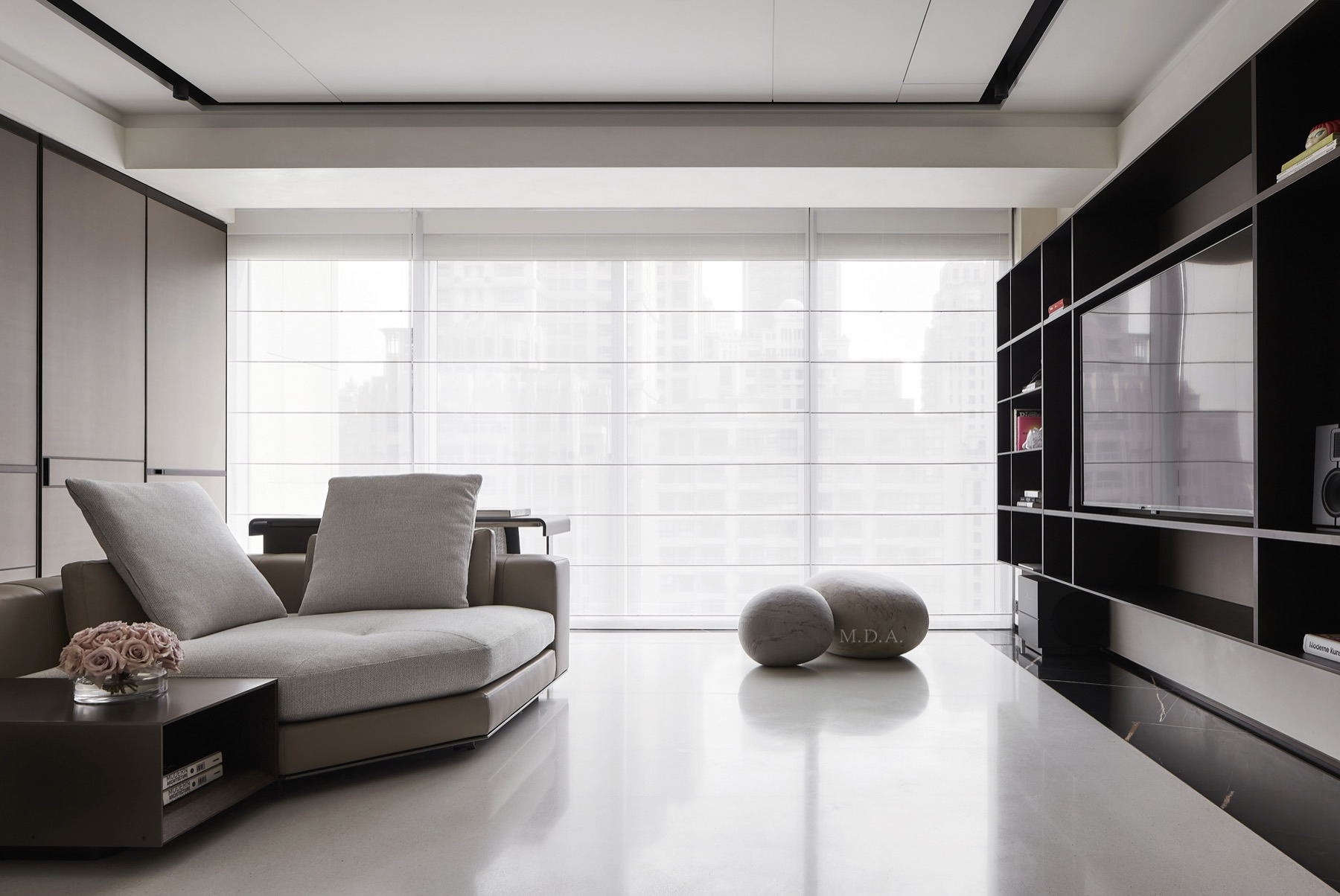 Norman roman shades in a modern apartment